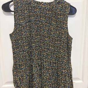 Adrianna Papell Women's Sleeveless Floral Print Blouse Top Multicolored Size xs